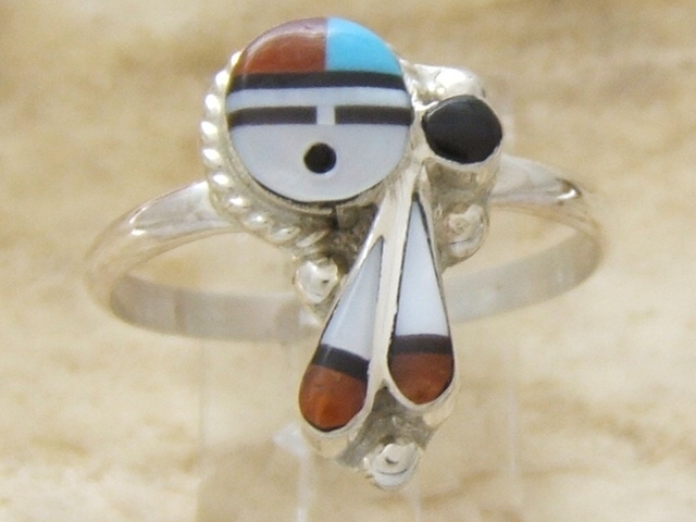 Bague Ancienne Turquoise Navajo Plaqué Or - Occasion - Style Ethnique Et Vintage