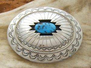Boucle de ceinture Navajo en argent et Turquoise
