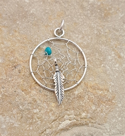 Pendentif attrapeur de rêves en argent